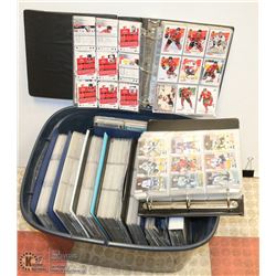 LARGE TOTE OF ASSORTED HOCKEY CARDS IN BINDERS