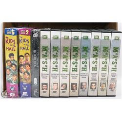LOT OF 11 MASH DVD SERIES,KIDS IN HALL,HITCHCOCK