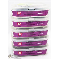 5 TUBS OF TRIM SCREWS 1-5/8" X 6
