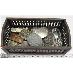 LOT OF 12 VINTAGE MENS BELT BUCKLES