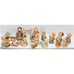 LOT OF 15 RABBIT WOODLANDER FIGURINES