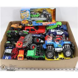 FLAT OF TOY CARS AND TRUCKS