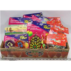 FLAT OF PARTY FAVORS AND KIDS TOYS