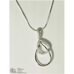 3) STERLING SILVER CUBIC ZIRCONIA NECKLACE
