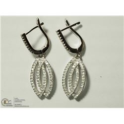 16) STERLING SILVER CUBIC ZIRCONIA EARRINGS