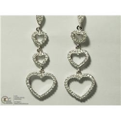 18) STERLING SILVER CUBIC ZIRCONIA EARRINGS
