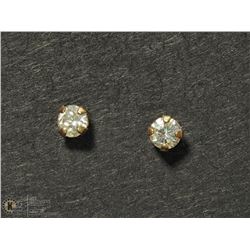 26) 14 KT GOLD CUBIC ZIRCONIA EARRINGS