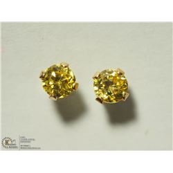 28) 14 KT GOLD YELLOW CUBIC ZIRCONIA EARRINGS