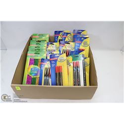 FLAT OF PENS, PERMANENT MARKERS AND PENCILS