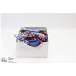 CASE OF RED/BLUE OAKLEY STYLE SUN GLASSES