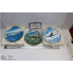 LOT OF 3 FIGHTER JET COLLECTOR PLATES - MUSTANG,