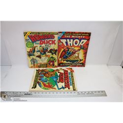 THREE 1974-76 RARE TREASURY EDITION MARVEL COMIC