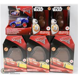 BOX OF DISNEY "CARS" & "STAR WARS" CHOCOLATE & TOY