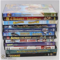BUNDLE OF 12 KIDS DVD MOVIES -