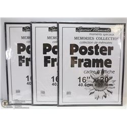 LOT OF 3 POSTER FRAMES 16" X 20"
