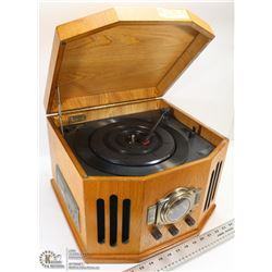 WOOD STEREO WITH RECORD PLAYER