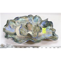 HANDMADE STONEWARE POTTERY SERVING TRAY SET