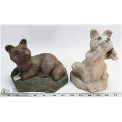 FLAT OF CEMENT FOXES