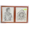 Image 1 : TWO 11X14 MARIE STONEY ABORIGINAL CHARCOAL PRINTS