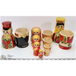 VINTAGE ITEMS NESTING DOLL SET, W/2 MATRYOSHKA