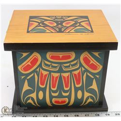 CLARENCE WELLS NATIVE ART WOOD BOX