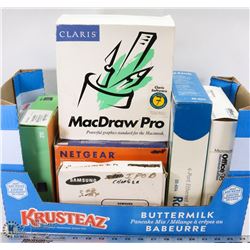 BOX OF MISC. ELECTRONICS, WIRELESS WIFI  AND MORE