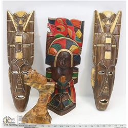 SET OF 3 HANDCRAFTED MASKS W/1979