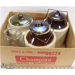 5) LOT OF 3 OLD CROCKS