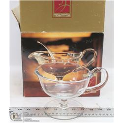 NEW MOUTHBLOWN CRYSTAL CLEAR 8 1/2" SAUCE