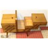 Image 1 : ACCORDION STYLE WOOD SEWING BOX MADE IN POLAND