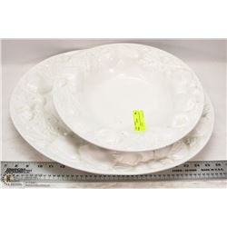 SET OF 2 PIER ONE SERVING BOWL AND PLATTER