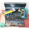 Image 1 : BLUE METAL TOOL BOX WITH CONTENTS.