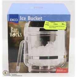 NEW EKCO BAR WORKS HANDLED ICE BUCKET W/ICE