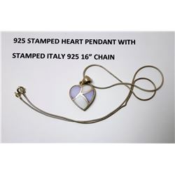 16 - 925 STAMPED HEART SHAPED