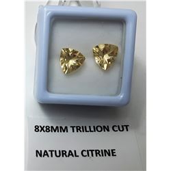 10 - LOT OF 2  8 X 8 MM TRILLIUM CUT