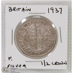 GREAT BRITAIN 1937 SILVER HALF CROWN COIN