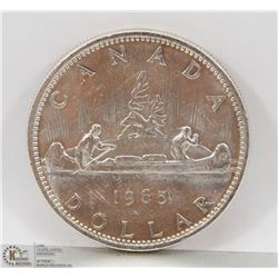 1965 CANADIAN SMALL BEAD SILVER DOLLAR
