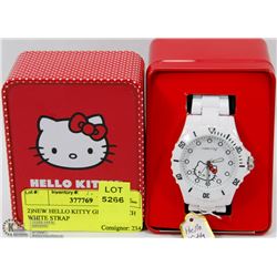 2)NEW HELLO KITTY GIRLS WATCH WHITE STRAP