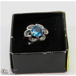 WOMAN SS VOGUE DESIGN NAVY BLUE STONE RING