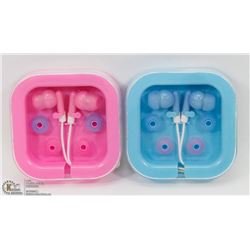 2 NEW MULTI END EAR BUD SETS IN HARD CASE