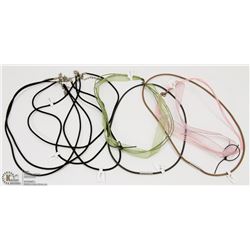 LOT OF 8 CHOKER NECKLACES CORDS, VELVET, RUBBER ,