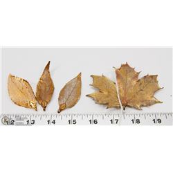 SET OF 4 LEAVES PENDANTS INCL 3 ASPEN, 1 MAPLE