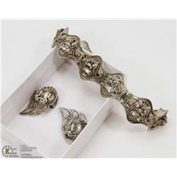ESTATE VINTAGE "SILVER" FILLIGREE  WINGS CLIP ON