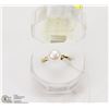 Image 1 : #46-FRESH WATER PEARL WHITE RING