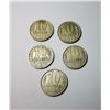Image 2 : 4 - LOT OF 5 USSR 10 KOPEK COINS