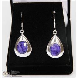 #35-NATURAL BLUE SAPPHIRE EARRINGS
