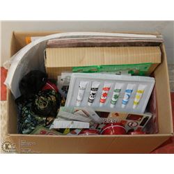 BOX OF CRAFT AND SCRAPBOOKING SUPPLIES