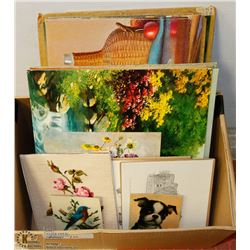 10)ESTATE  LOT OF 21 UNFRAMED ART PIECES