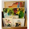 Image 1 : 10)ESTATE  LOT OF 21 UNFRAMED ART PIECES