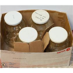 BOX OF 4 LARGE GLASS JARS